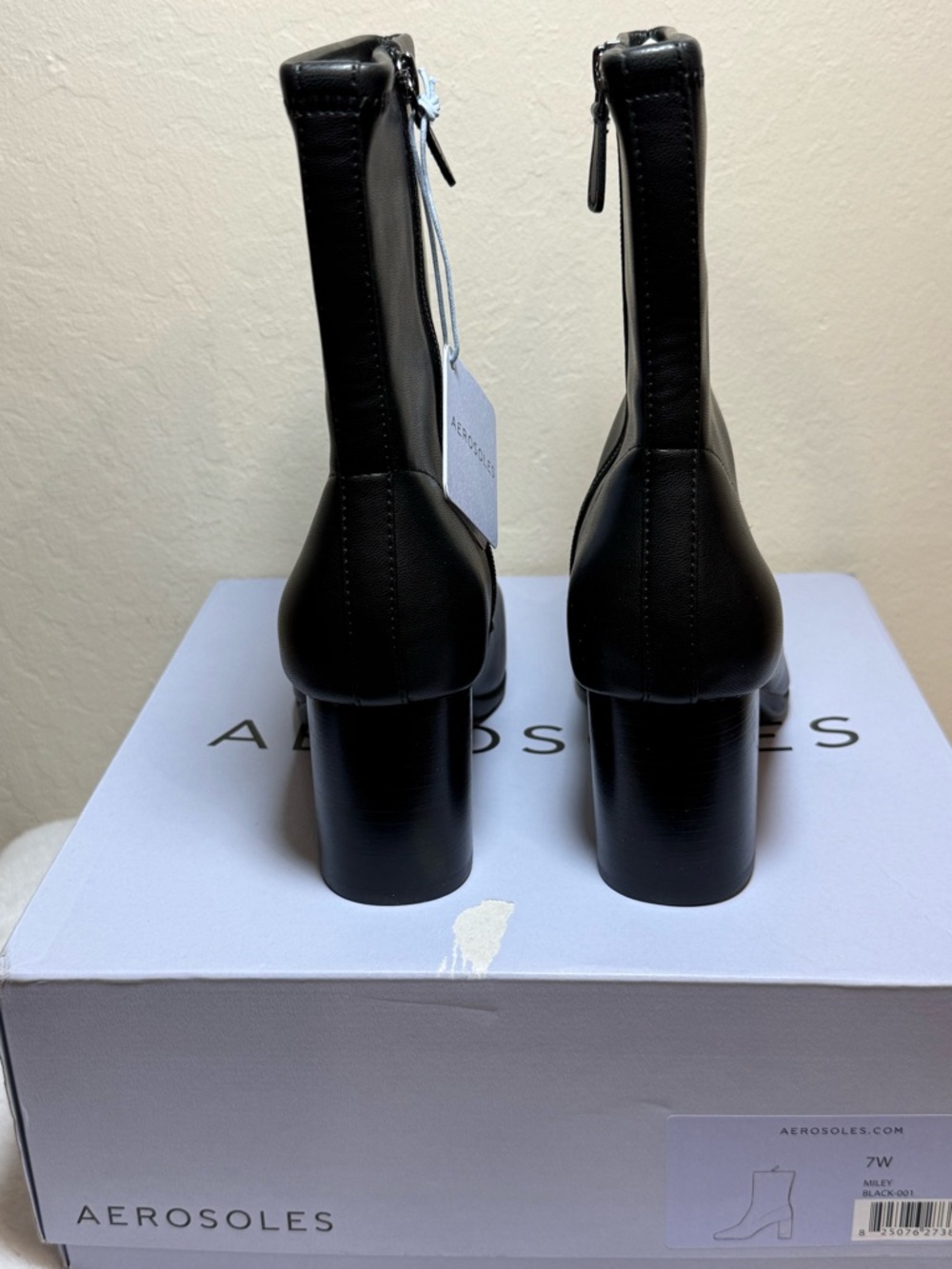 Aerosoles “Miley” Black Block Heel Ankle Boots - Size 7W - NWT in box - Picture 8 of 10